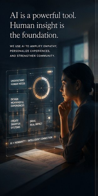 Gatherlight manifesto panel 05 — AI + Human